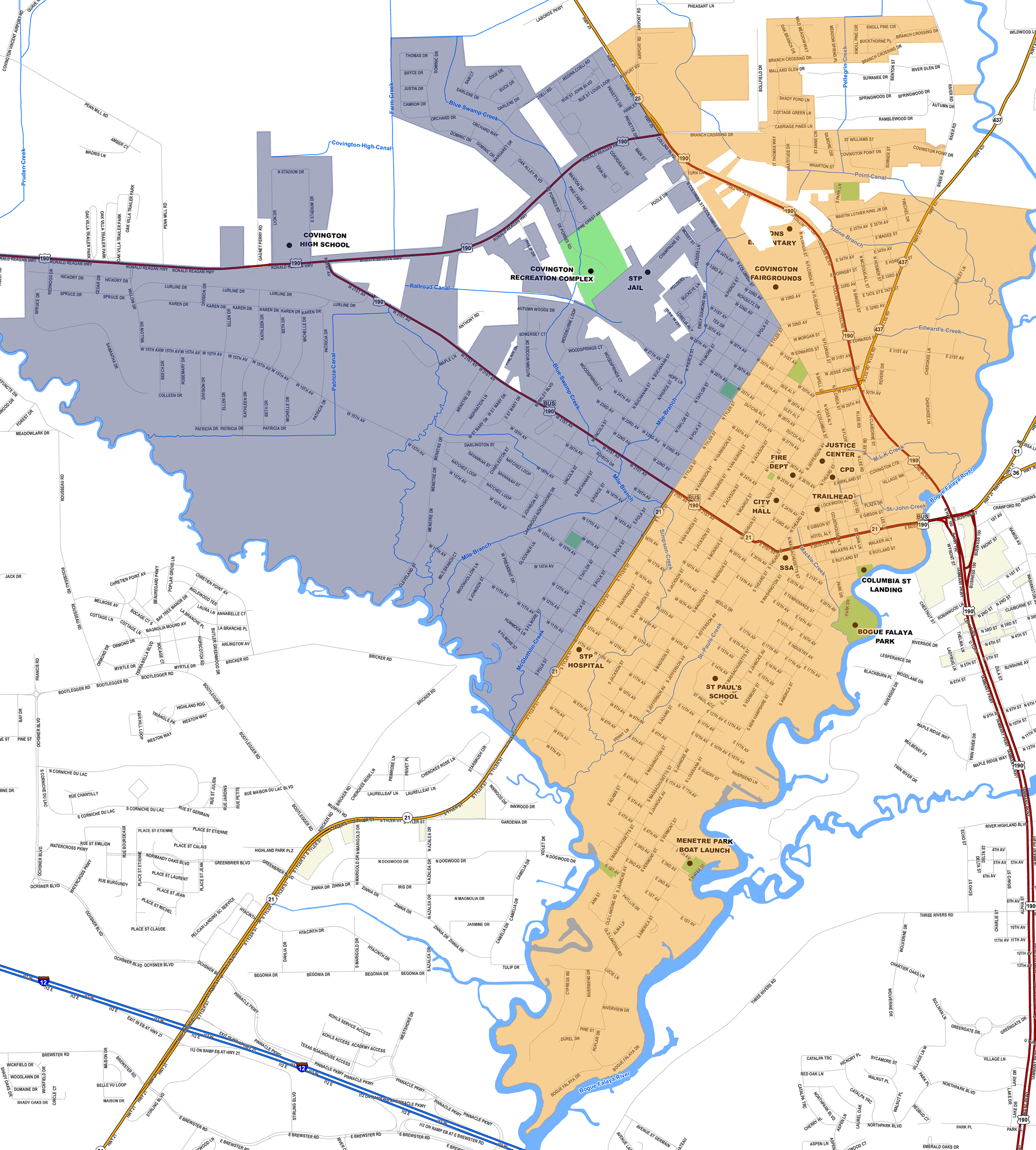 Covington Map Bulk Pickup Zones